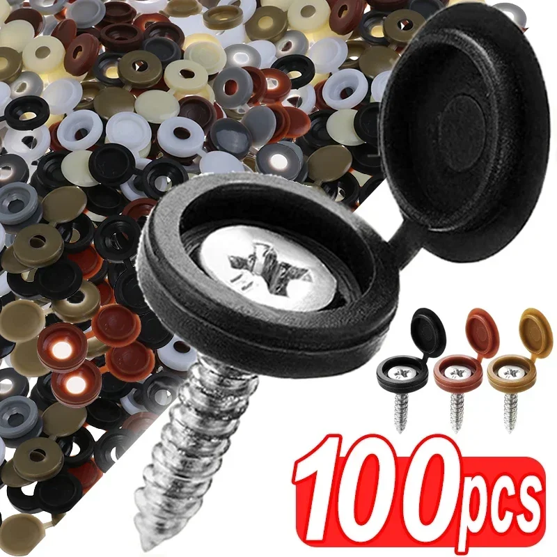 Furniture Hardware Covers - บานพับพลาสติกสกรูฝาครอบพับ Snap ป้องกันหมวกปุ่มสกรูยึดหมวกสําหรับเฟอร์นิเจอร์ตกแต่งฮาร์ดแวร์