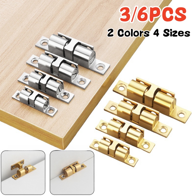 Furniture Hardware Suppliers - 3/6pcs ตู้ตู้เสื้อผ้าประตู Ball Catch,ทองเหลือง Double Roller