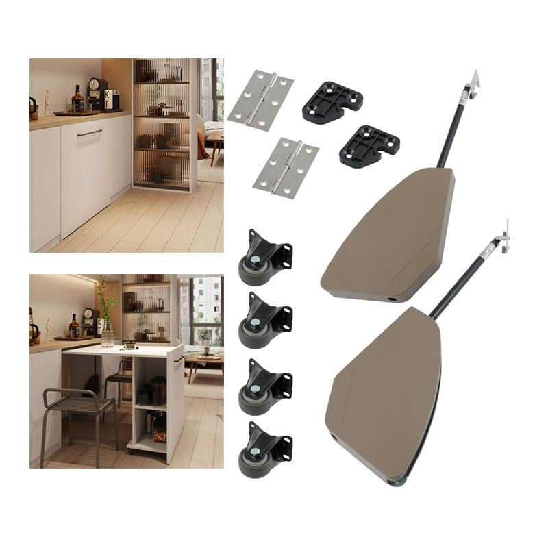 Furniture And Hardware - ชุดอุปกรณ์ฮาร์ดแวร์บานพับเฟอร์นิเจอร์เหล็กสไตล์โมเดิร์น DIY ประหยัดพื้นที่ ชุดกลไกโต๊ะแบบซ่อนพร้อมระบบดึงพับและยืดหดด้วยแก๊สสำหรับห้องครัว