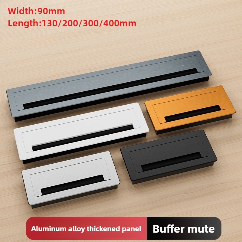 Furniture Hardware Outlet - ฝาครอบรูสายเคเบิลอะลูมิเนียมอัลลอยด์ทรงสี่เหลี่ยม 1 ชิ้น สำหรับโต๊ะทำงาน ช่องร้อยสายไฟ ช่องเสียบสายเคเบิล