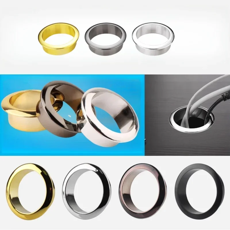 Furniture Hardware Outlet - 1/10 PC โลหะผสมตารางสาย Outlet Grommet รอบปลั๊กสําหรับ