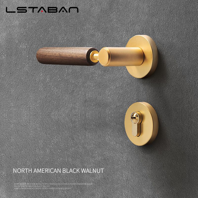 Furniture Hardware Suppliers - แยกใบ้กันขโมยล็อคประตูนอร์ดิกแฮนด์เมดไม้วอลนัทจับล็อคประตูห้องนอนห้องน้ำล็อคประตูห้องน้ำฮาร์ดแวร์เฟอร์นิเจอร์