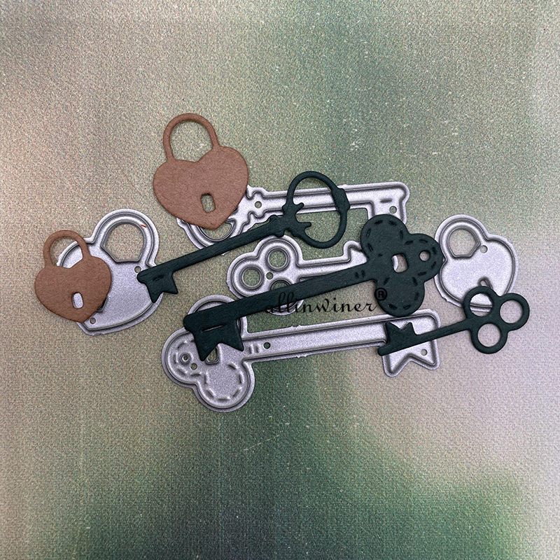 Furniture Hardware Suppliers - Key Love ล็อคโลหะที่ตัดลายกระดาษสำหรับ DIY Scrapbooking Album