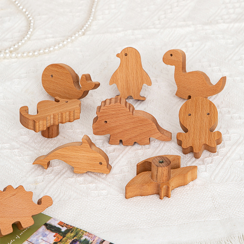 Furniture Hardware Suppliers - มือจับประตูตู้เด็กสร้างสรรค์น่ารักไดโนเสาร์ที่ไม่ซ้ํากันไม้สัตว์ลิ้นชักห้องนอนตกแต่งลิ้นชัก