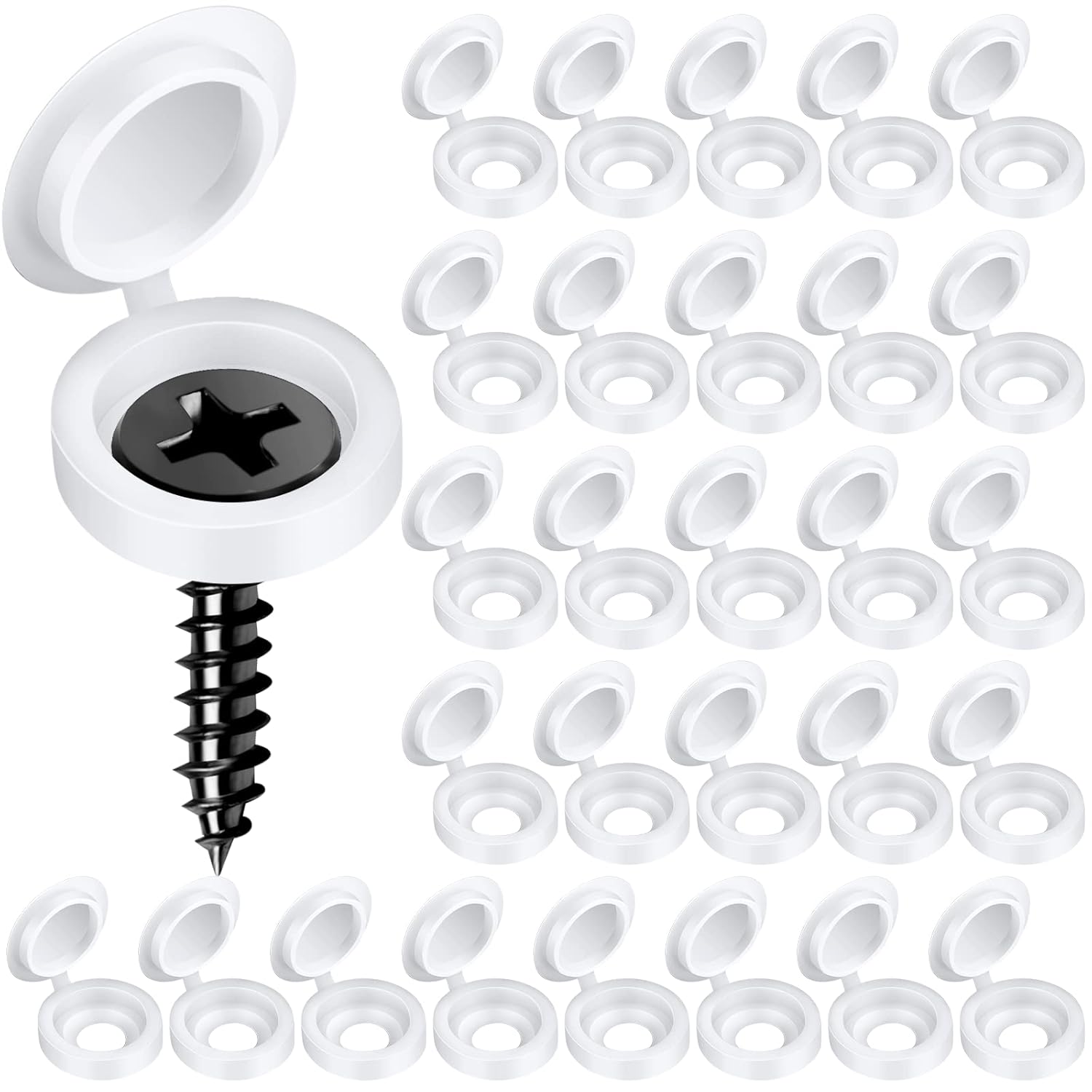 Furniture Hardware Covers - ฝาครอบสกรูตกแต่ง 100 ชิ้น ฝาครอบสกรูแบบไขว้ ฝาครอบน็อตแบบพับได้ สำหรับรถยนต์