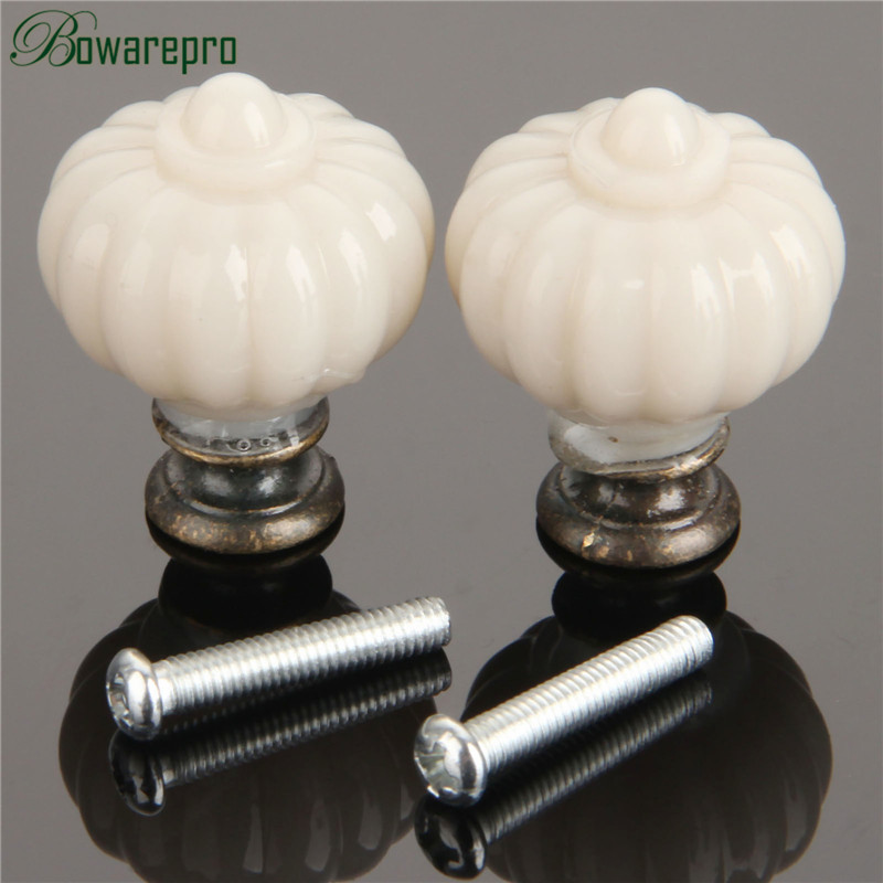 1Pc อะคริลิคงาช้างสีขาวฟักทองม - Furniture Hardware Knobs บทวิจารณ์และราคา