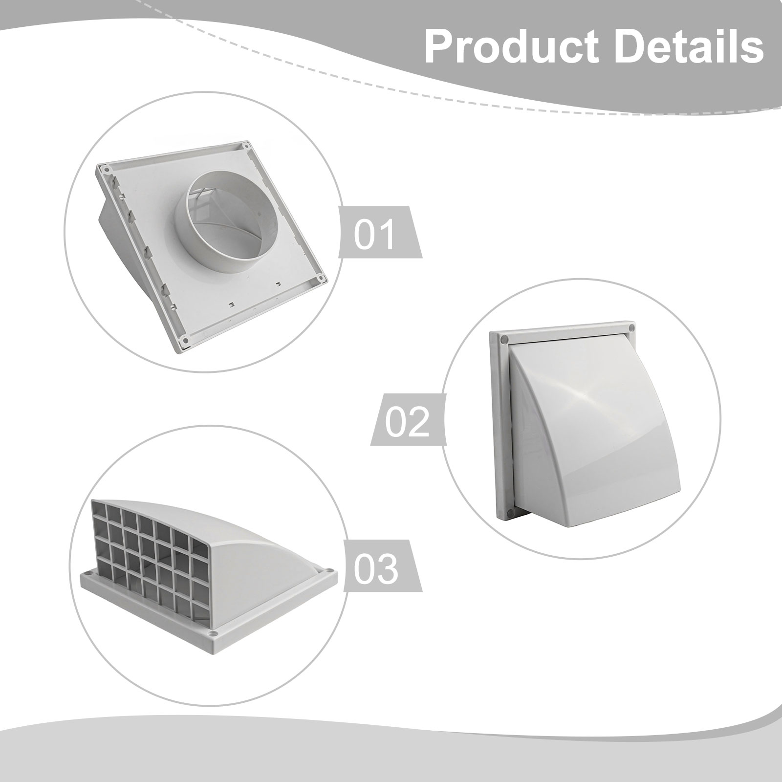 ช่องระบายอากาศผนังภายนอกขนาด 1 - Furniture Hardware Outlet บทวิจารณ์และราคา