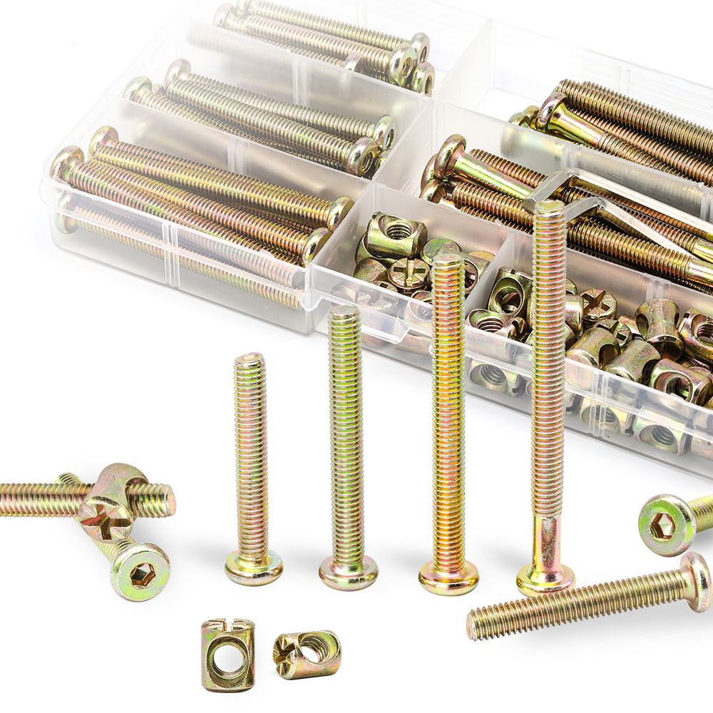 ชุดสกรูหัวหกเหลี่ยมแบบแบนสำหรั - Furniture Hardware Barrel Nut บทวิจารณ์และราคา