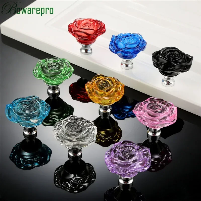 Bowarepro 50 มม.คริสตัลRoseแก้ - Furniture Hardware Knobs บทวิจารณ์และราคา