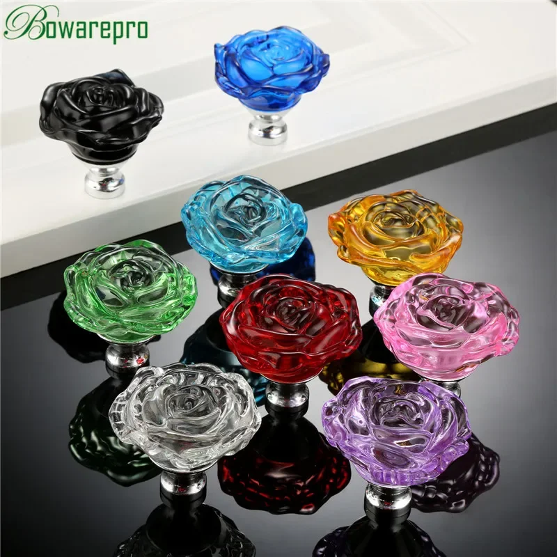 Bowarepro 50 มม.คริสตัลRoseแก้ - Furniture Hardware Knobs บทวิจารณ์และราคา