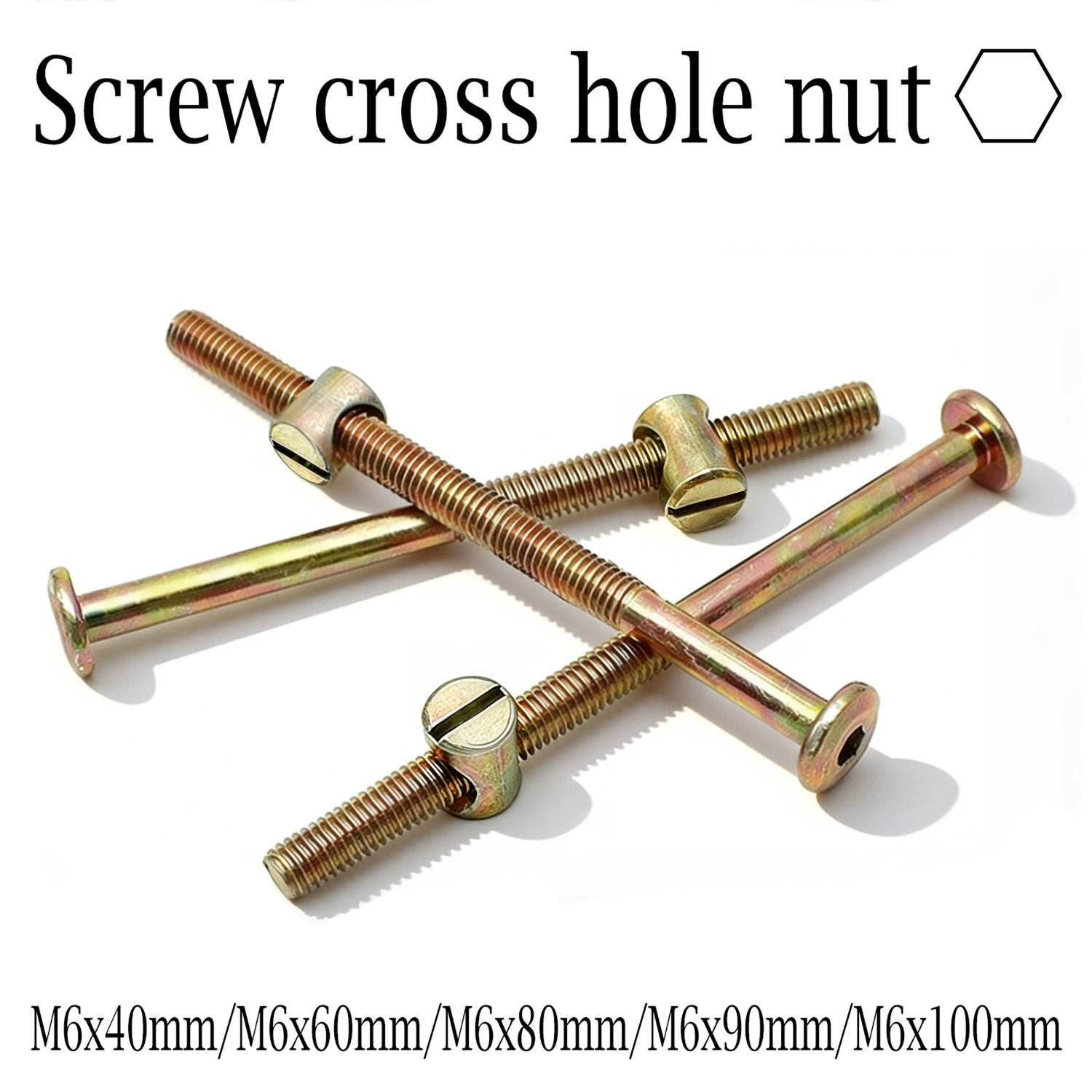 10 ชิ้น M6 สกรูหัวหกเหลี่ยมสำห - Furniture Hardware Barrel Nut บทวิจารณ์และราคา