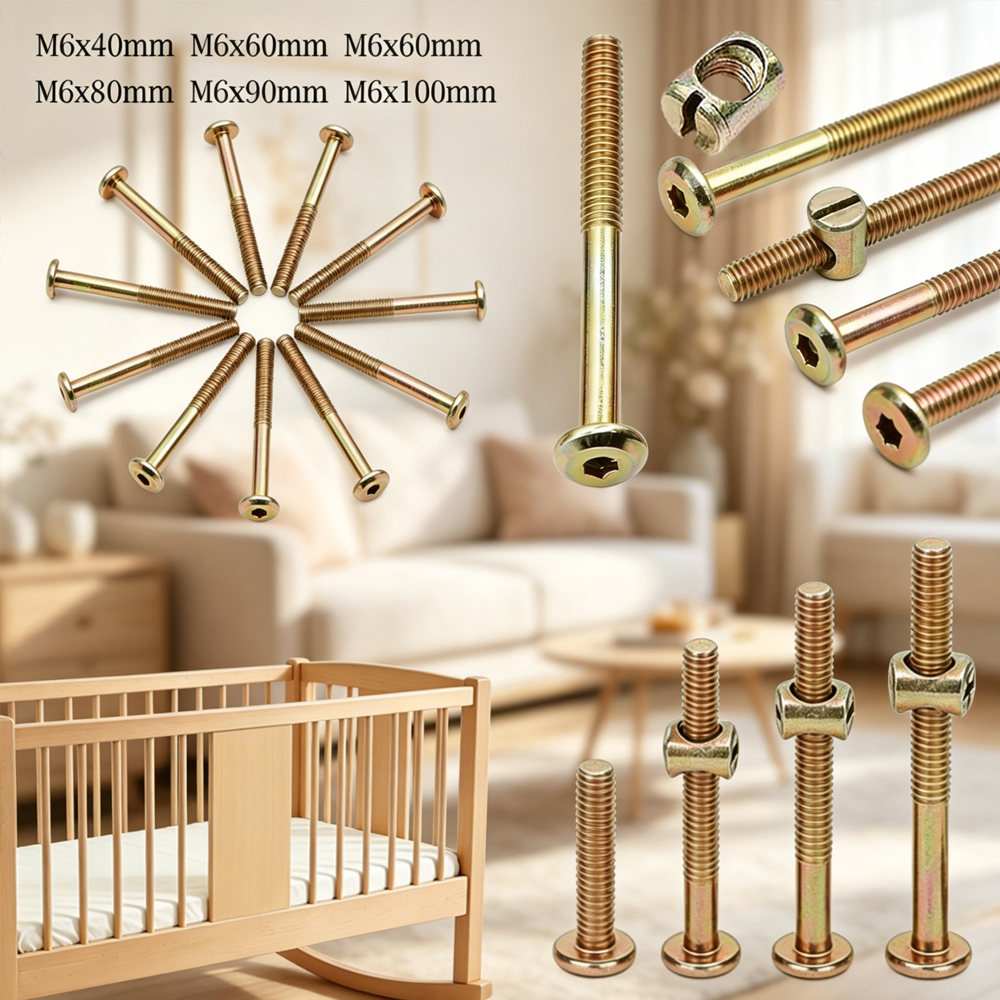 ชุดน็อตเชื่อมต่อโครงเตียง M6 จ - Furniture Hardware Barrel Nut บทวิจารณ์และราคา