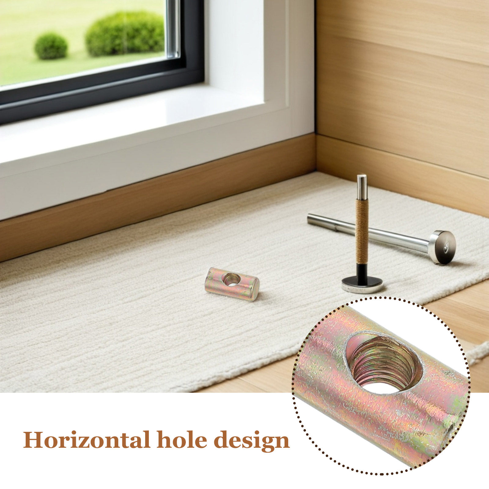100 ชิ้น น็อตทรงกระบอกแบบมีร่อ - Furniture Hardware Barrel Nut บทวิจารณ์และราคา