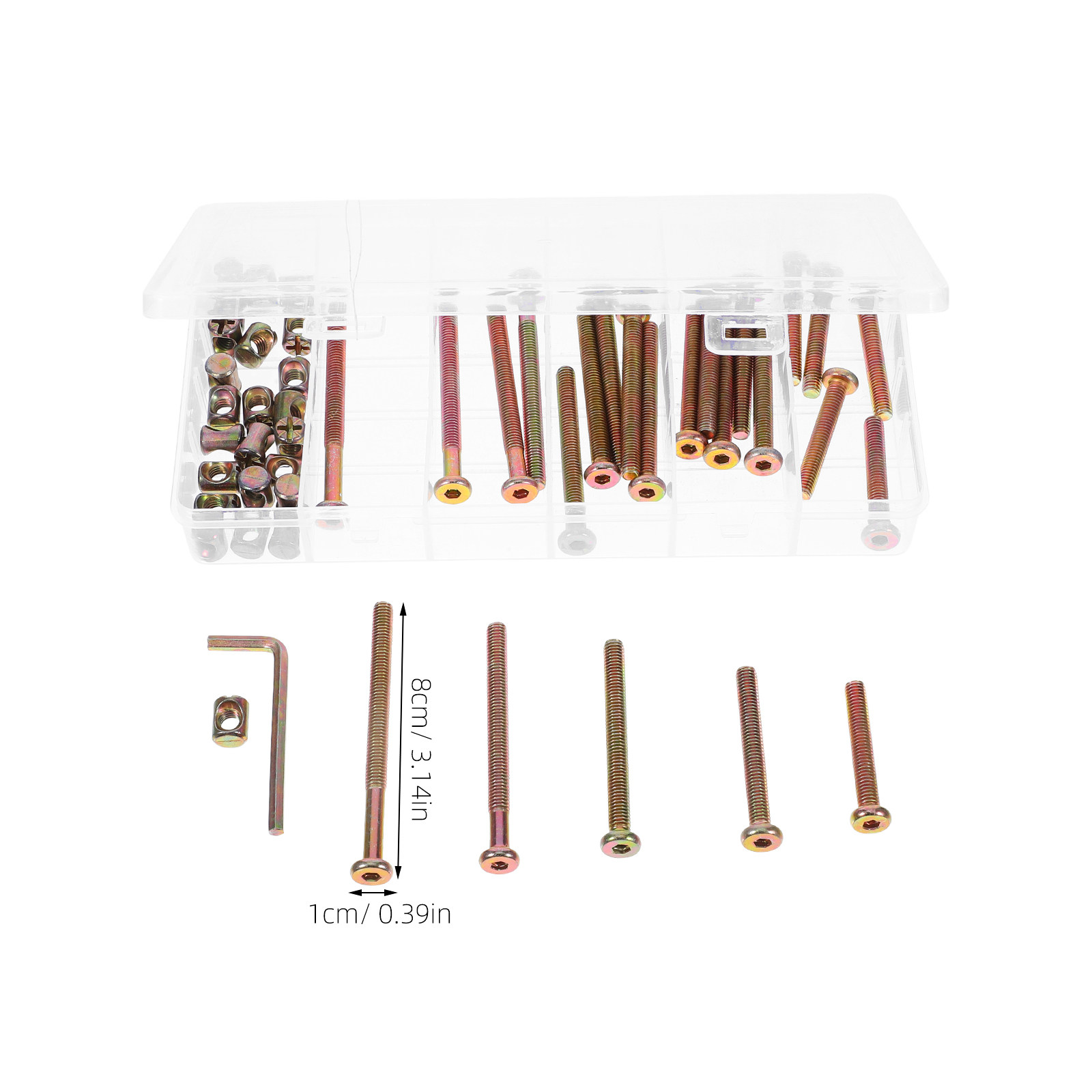 ชุดสกรูและน็อตหัวหกเหลี่ยม 49  - Furniture Hardware Barrel Nut บทวิจารณ์และราคา