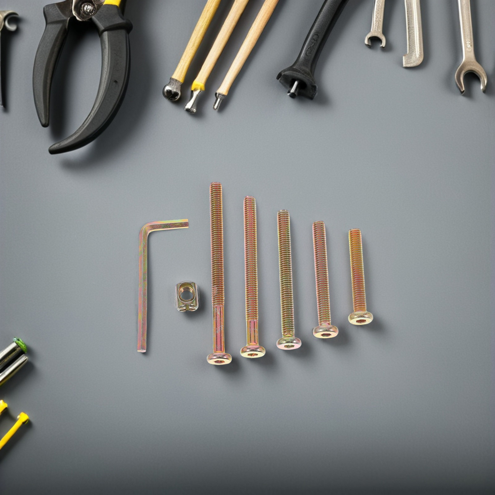 ชุดสกรูและน็อตหัวหกเหลี่ยม 49  - Furniture Hardware Barrel Nut บทวิจารณ์และราคา