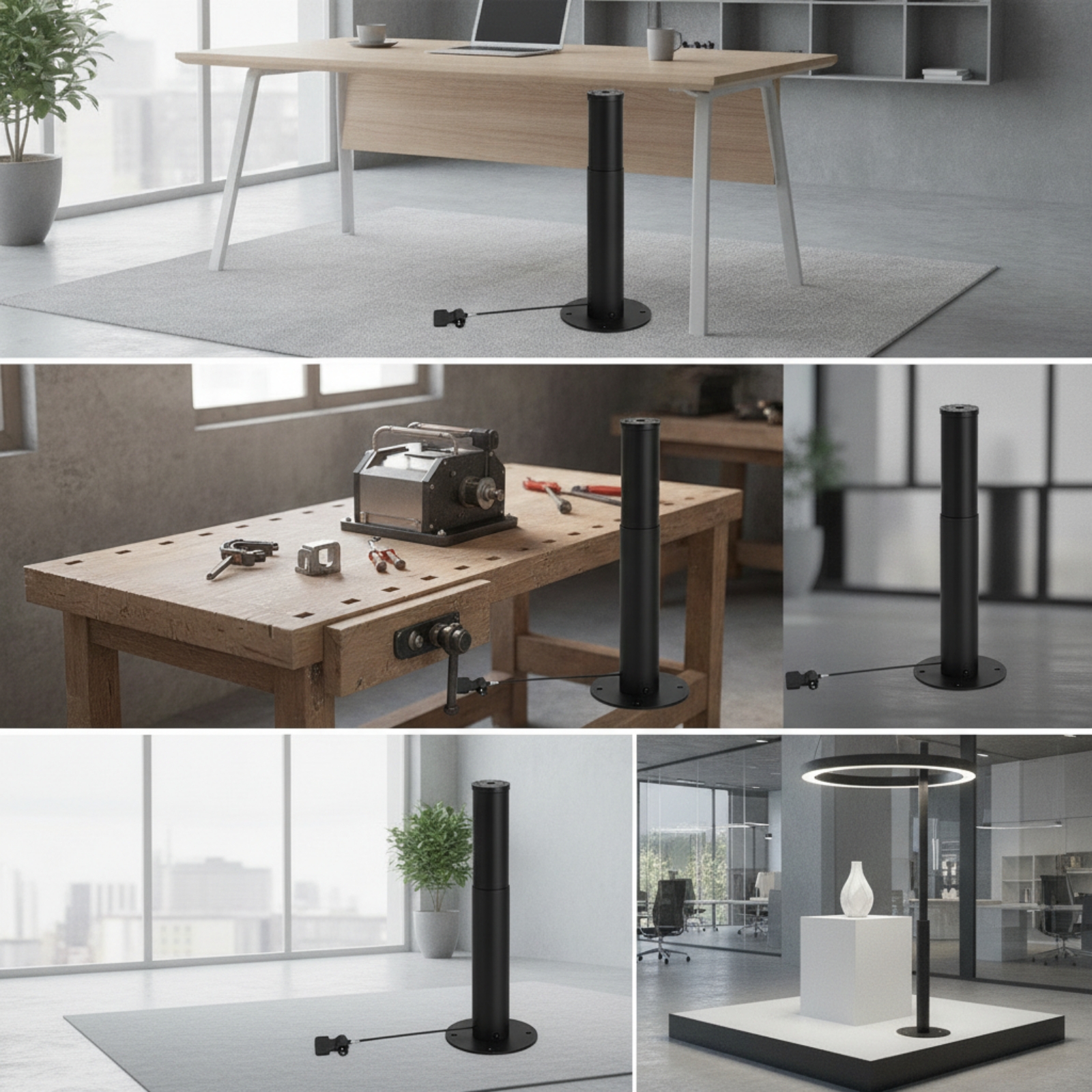 เสาแบบยืดหดได้พร้อมแผ่นยึดและอ - Furniture And Hardware บทวิจารณ์และราคา