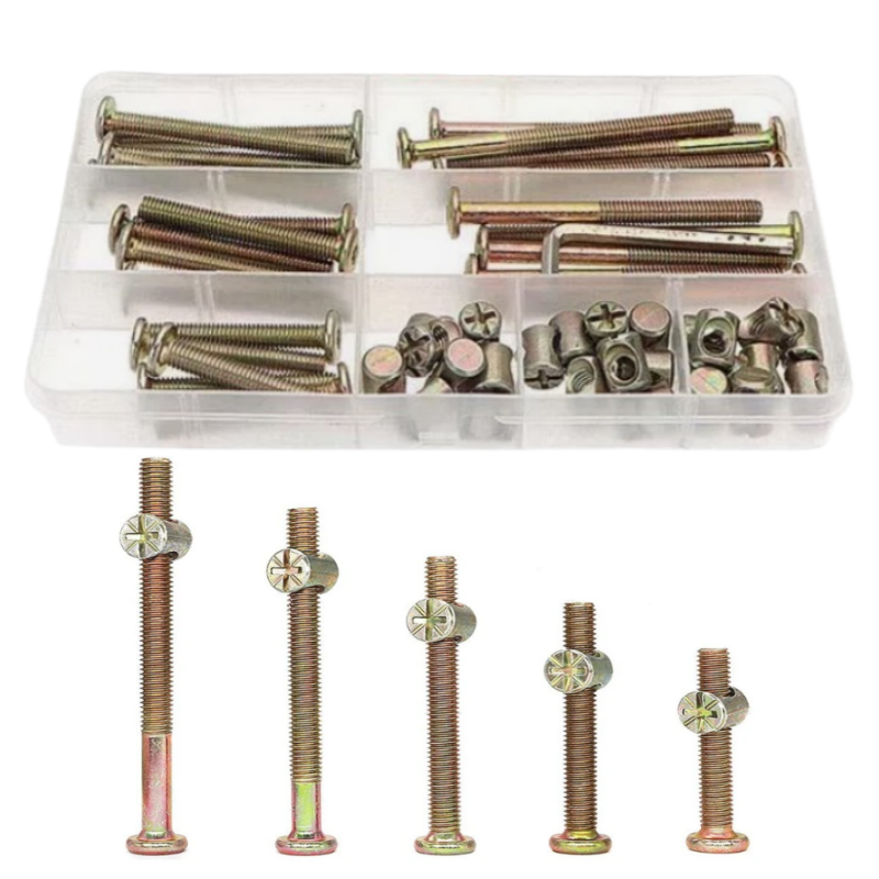 ชุดสกรูเฟอร์นิเจอร์ชุบสังกะสี  - Furniture Hardware Barrel Nut บทวิจารณ์และราคา