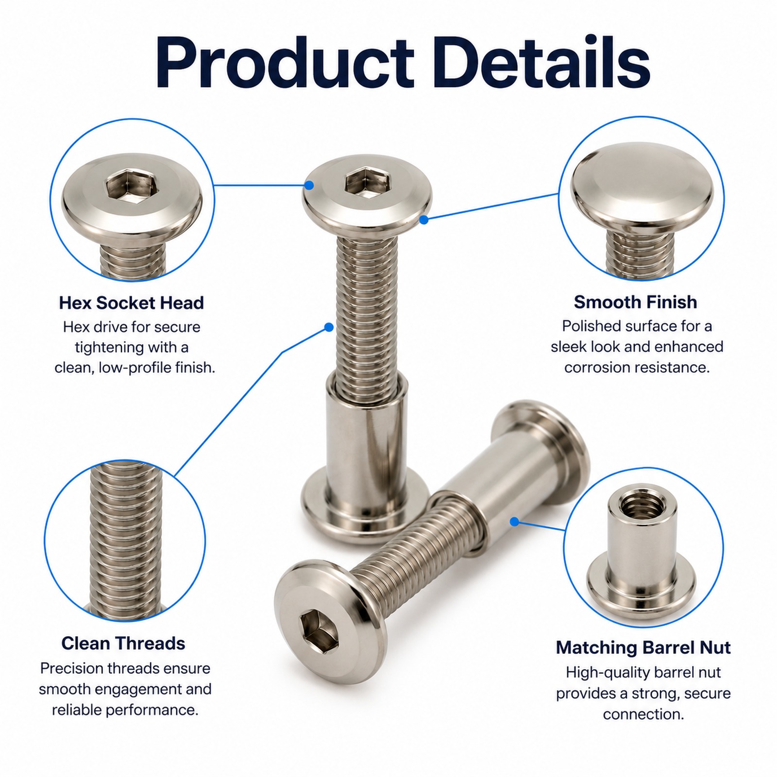 5-20 ชิ้น สลักเกลียวและน็อตเชื - Furniture Hardware Barrel Nut บทวิจารณ์และราคา