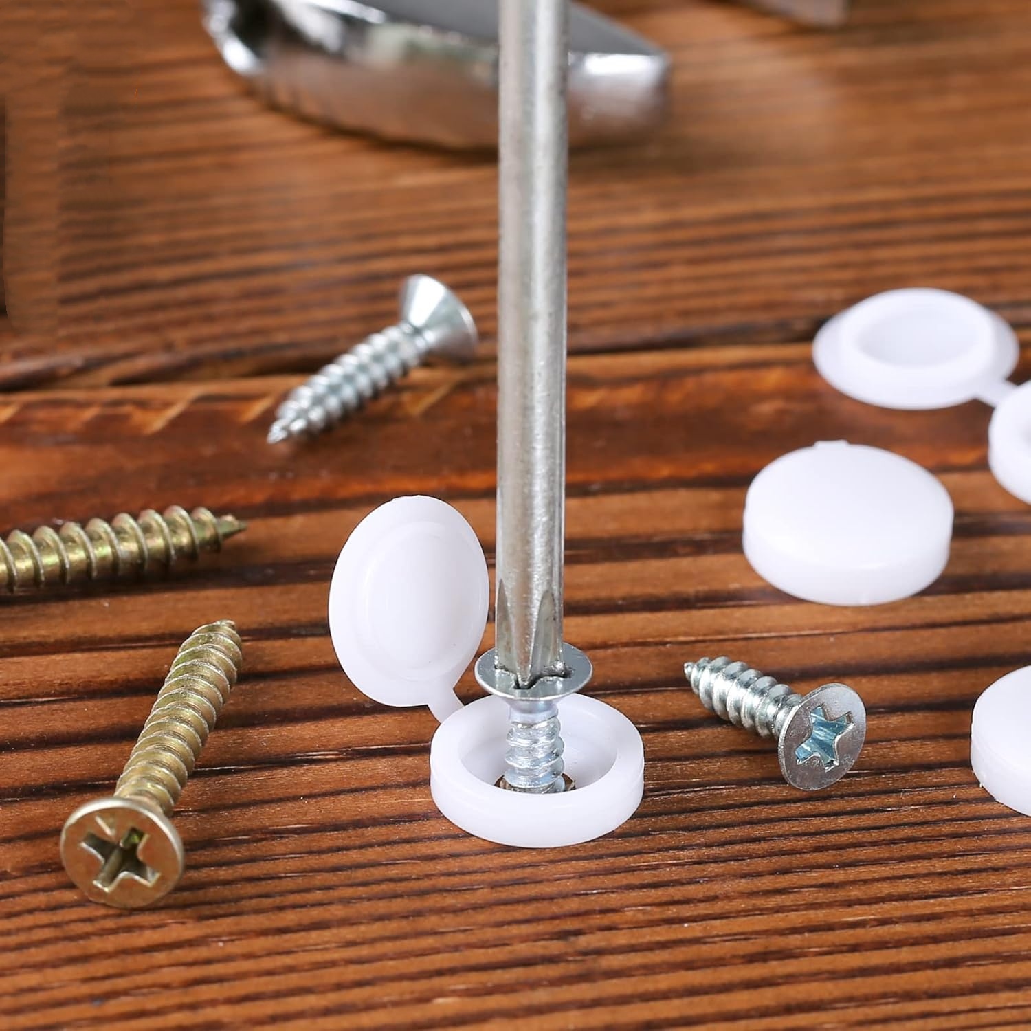 ฝาครอบสกรูตกแต่ง 100 ชิ้น ฝาคร - Furniture Hardware Covers บทวิจารณ์และราคา